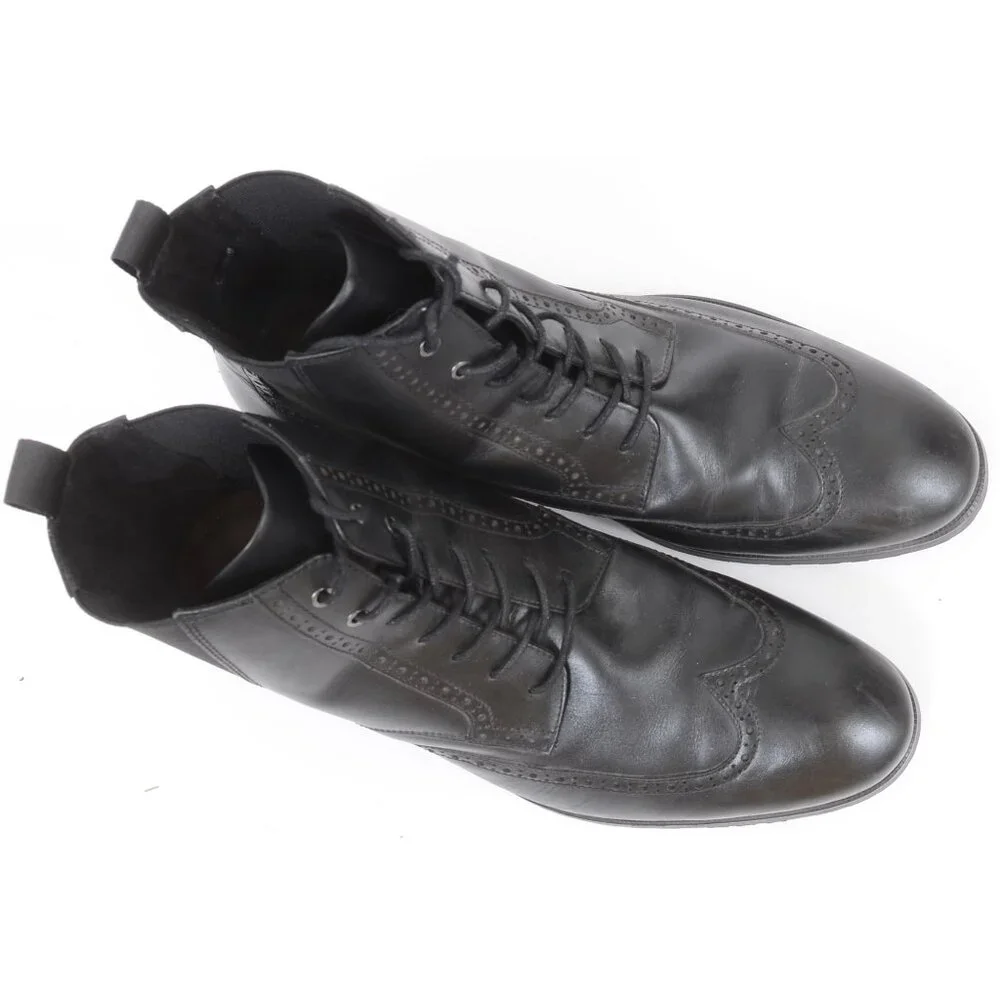 Aldo Toney Mens 10 Wingtip Black Leather Chukka Boot Preppy Business Dressy